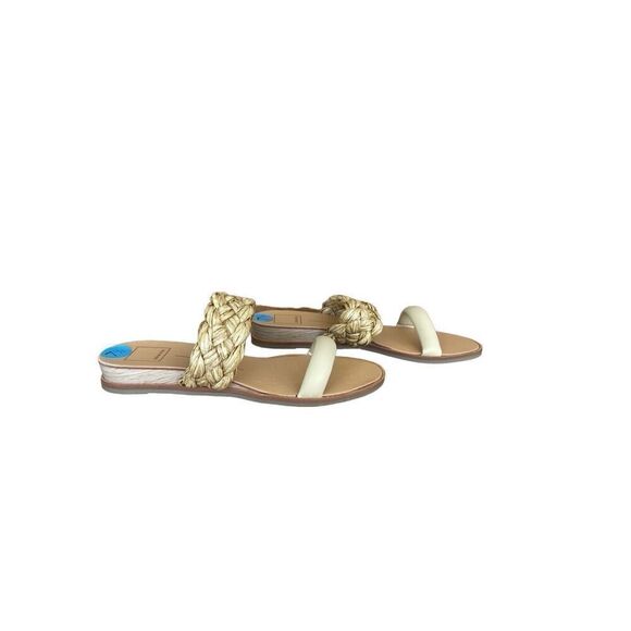 Dolce Vita Womens Natural Raffia Braid Slip On Slide Flat Sandal Size 7.5 - Picture 4 of 6